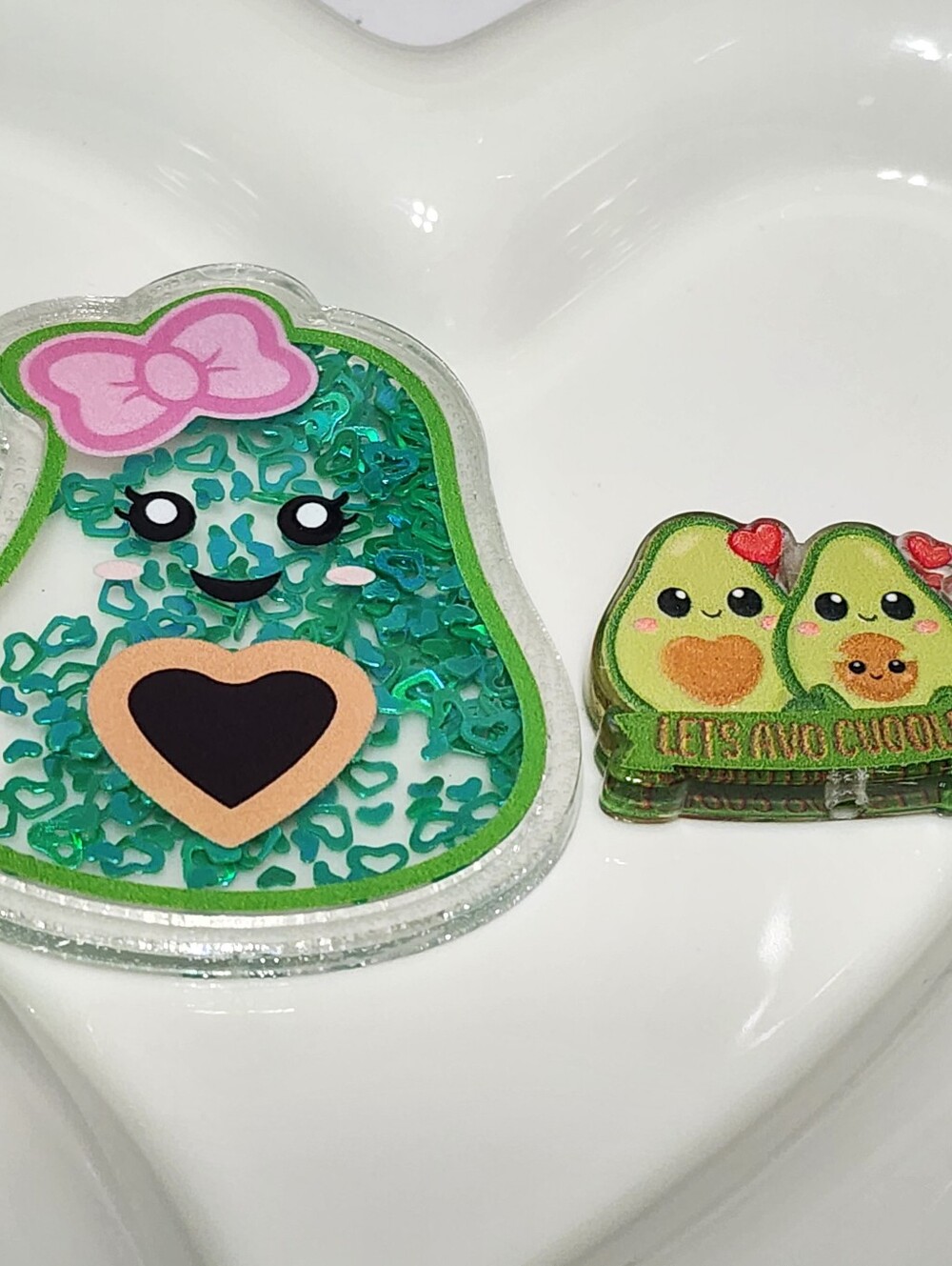 Avocado Shaker Flatback Focal Bead Badge Keychain Crafts Beaded Pen Magnet Clip